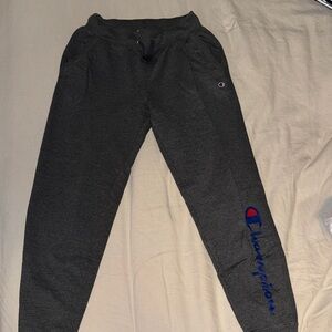 Champion Dark Gray Joggers with Blue Logo